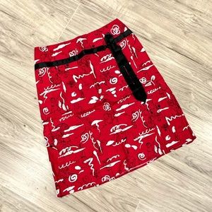 Cute midi skirt Black red and white.